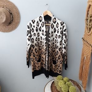 Ann Taylor leopard print cardigan blazer